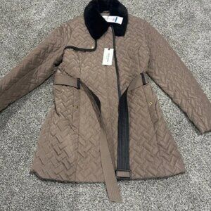 NEW with Tags! Cole Haan Signature Women’s Faux Fur Quilted Trench Coat Size XL